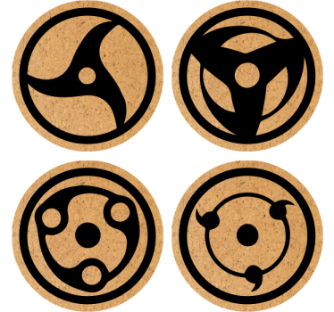 Anime signs and symbols  geeky coasters - TenStickers