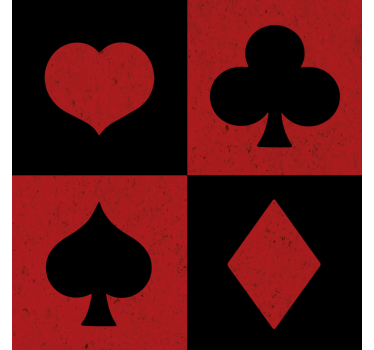 Retro poker red and black geeky coasters - TenStickers