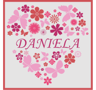 Personalizable coasters heart floral design - TenStickers