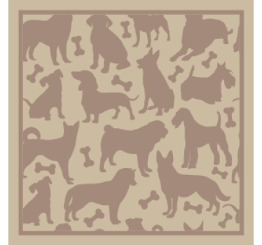 Modern coasters featuring playful dog shapes - TenStickers