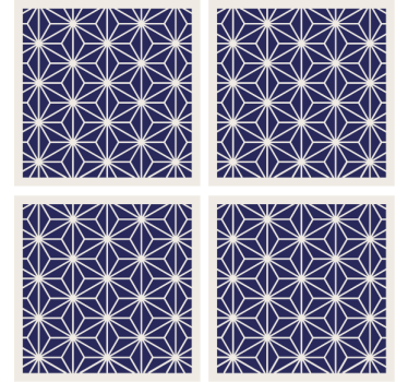 Blue Japanese pattern  retro coasters - TenStickers