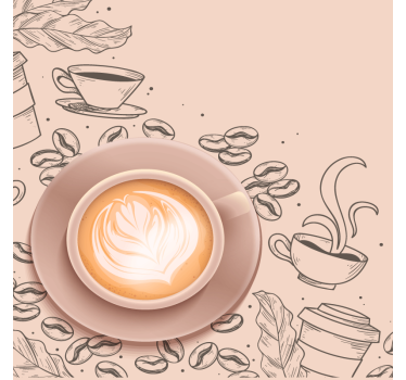 Amazing realistic coffee background modern drink coaster - TenStickers