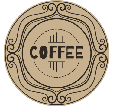 Personalizable coasters elegant coffee circular design - TenStickers