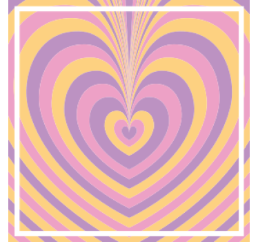 Vintage coasters with concentric heart designs - TenStickers