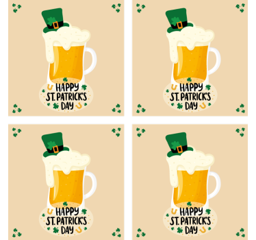 St' Patricks day pint beer coasters - TenStickers