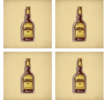Beer mats good old whiskey bottle - TenStickers