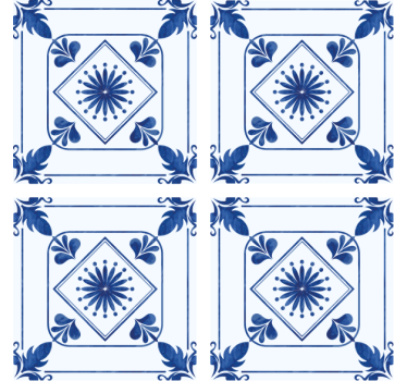 Tile coasters elaborate floral arrangement - TenStickers