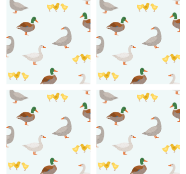 Personalizable coasters with playful duck designs - TenStickers