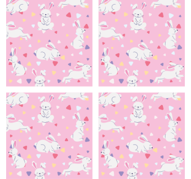 Personalizable coasters playful bunny designs - TenStickers