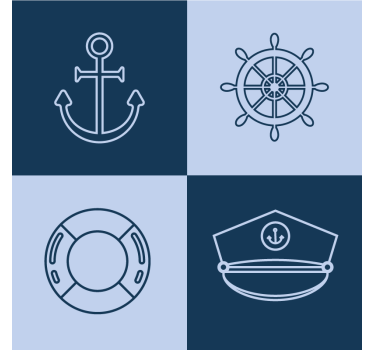 Modern coasters with anchor & nautical designs - TenStickers