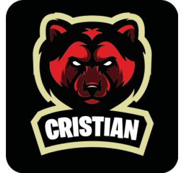 Text coasters with bear emblem and name - TenStickers