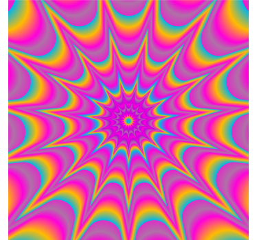 Psychedelic optical retro star retro coasters - TenStickers