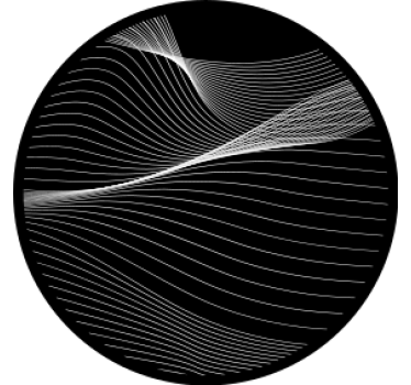 3d abstract black wave modern drink coaster - TenStickers