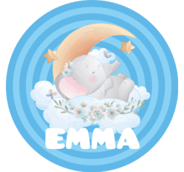 Personalizable coasters elephant moon stars - TenStickers