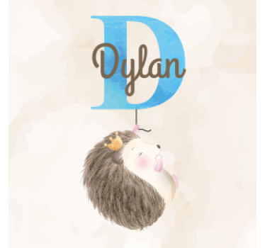 Personalizable coasters hedgehog with brown font - TenStickers