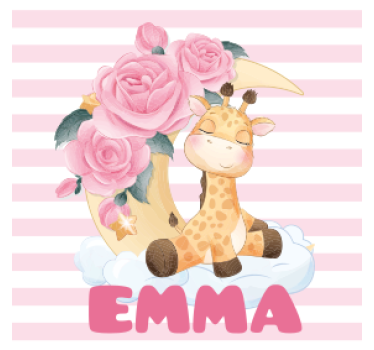 Personalizable coasters giraffe with floral crescent - TenStickers