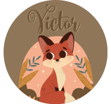 Personalizable coasters cute fox design - TenStickers