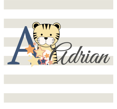 Personalizable coasters whimsical tiger design - TenStickers