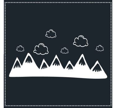Mountain silhouette with clouds coasters - TenStickers