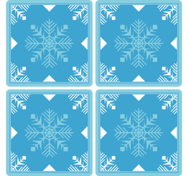 Snowflakes blue tones xmas coasters - TenStickers