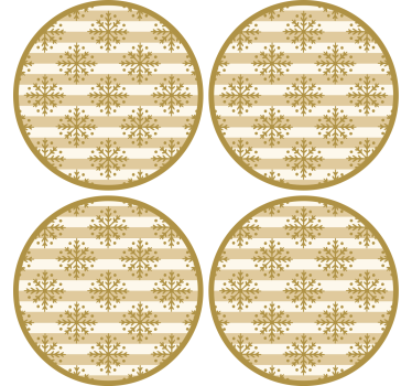 Christmas coasters snowflake design with stripes - TenStickers
