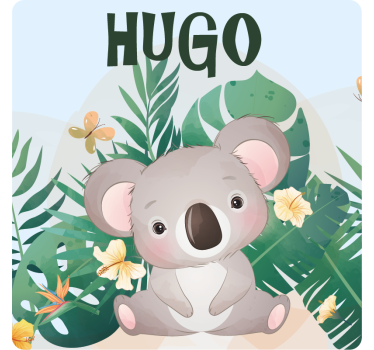 Personalizable coasters with cute koala art - TenStickers