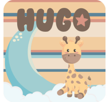 Personalizable coasters cuddly giraffe design - TenStickers