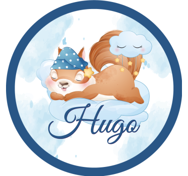 Cute squirrel for boy with name personalised beer mats - TenStickers