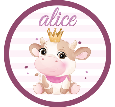 Personalizable coasters with cute cow design - TenStickers