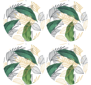 Modern coasters with lush greenery design - TenStickers