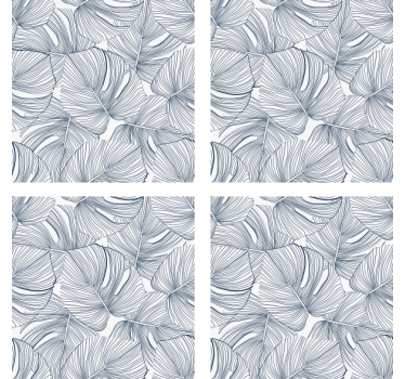 Leaf pattern design coasters - TenStickers