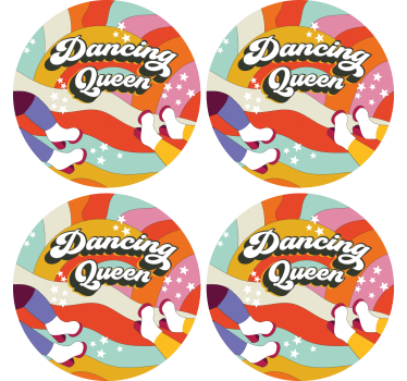 Personalizable coasters colorful dance feet design - TenStickers