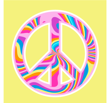 Geek coasters vibrant peace symbol - TenStickers