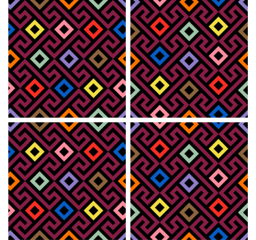 Colorful geometric pattern coasters - TenStickers