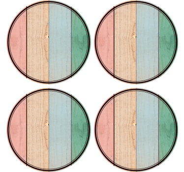 Colorful wooden planks coasters - TenStickers