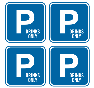 Park your drink here only sayings coasters - TenStickers