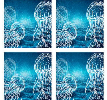 Coasters with elegant jellyfish designs - TenStickers