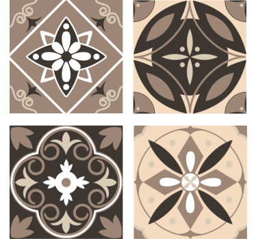 Coasters geometric floral pattern set - TenStickers