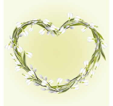 Personalizable coasters with heart floral design - TenStickers