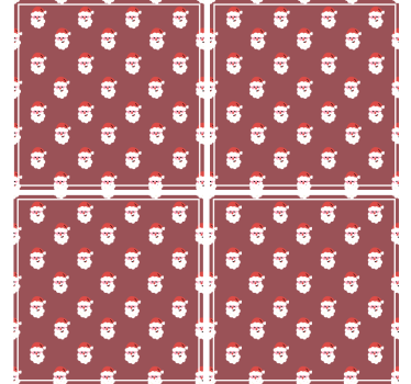 Christmas coasters santa faces design - TenStickers