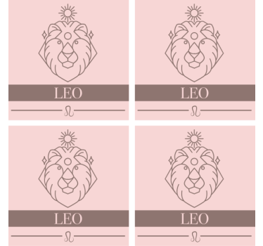 Personalizable coasters minimalist leo emblem - TenStickers