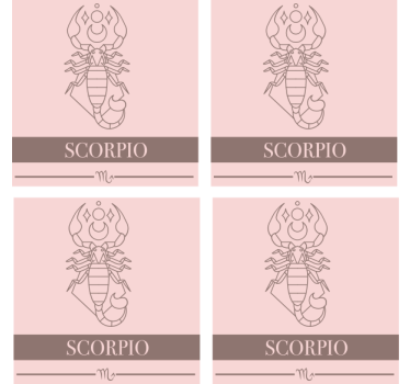 Personalizable coasters with scorpio astrological symbol - TenStickers