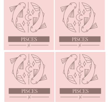 Personalizable coasters pisces zodiac fish symbol - TenStickers