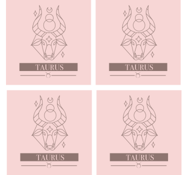 Personalizable coasters taurus zodiac minimalist - TenStickers