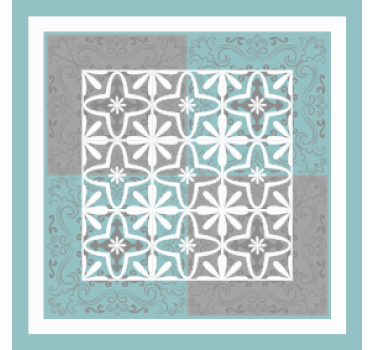 Tile coasters with intricate floral design - TenStickers