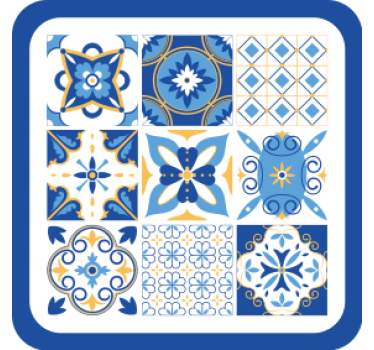 Geometric blue patterns coasters - TenStickers