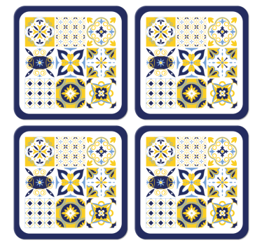 Blue Portuguese style tile coaster - TenStickers