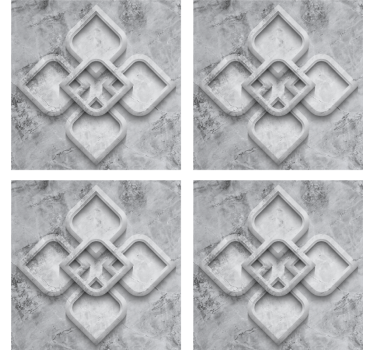 Coasters with intricate grey design - TenStickers