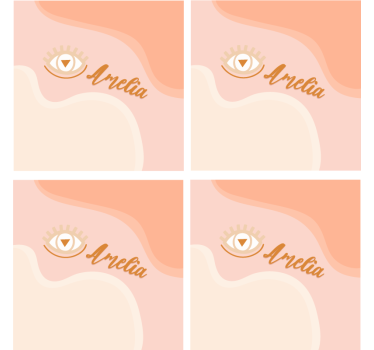 Personalizable coasters personalized soft curves - TenStickers