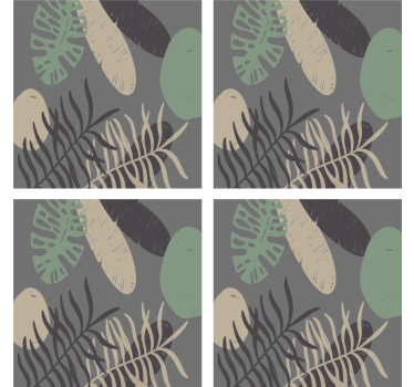 Leafy textured pattern coasters - TenStickers